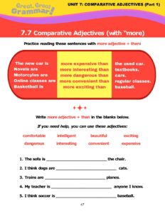 Read more about the article COMPARATIVE ADJECTIVES (7): Review of “more + adjective”