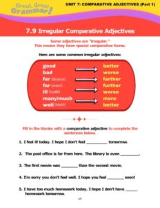 Read more about the article COMPARATIVE ADJECTIVES (9): Irregular Adjectives