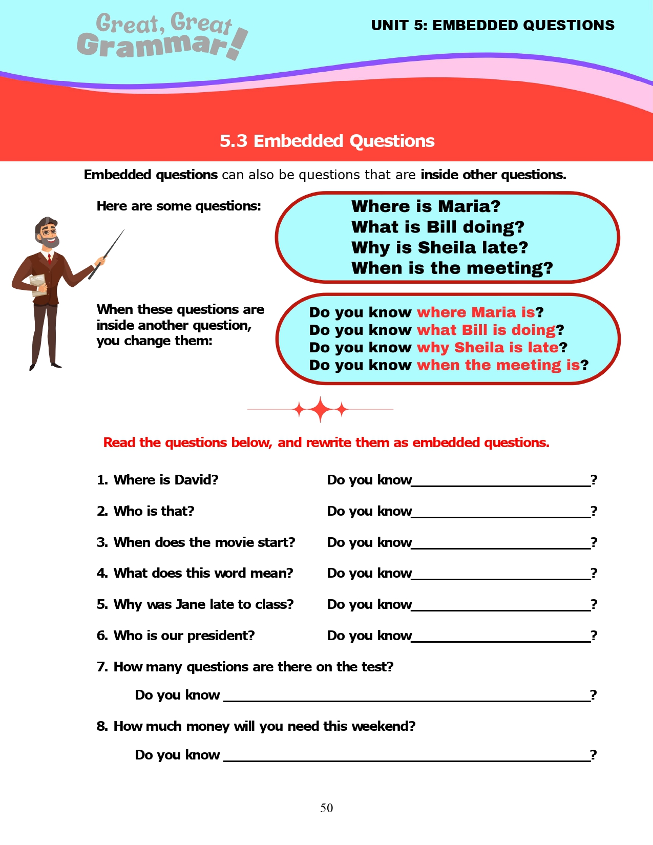 Read more about the article ESL Grammar: EMBEDDED QUESTIONS (3) – Review #2