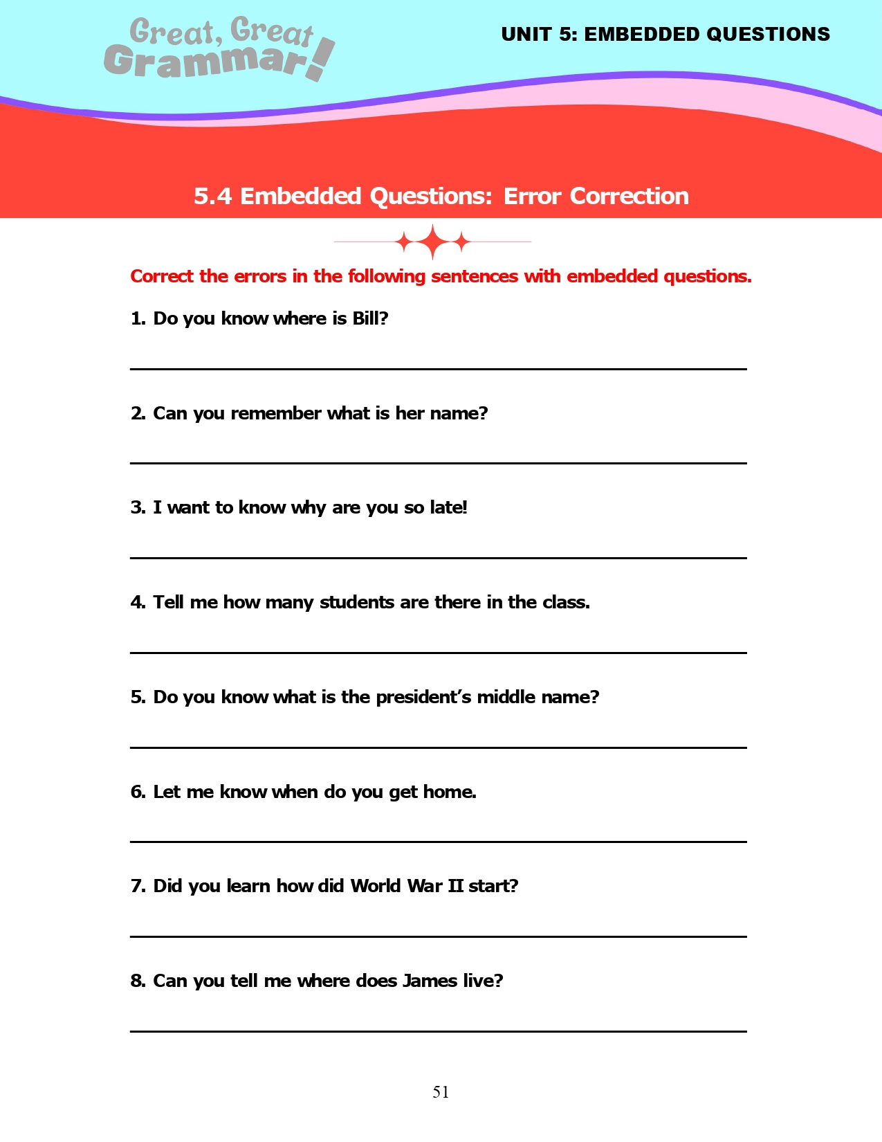 Read more about the article ESL Grammar: EMBEDDED QUESTIONS (4) – Error Correction