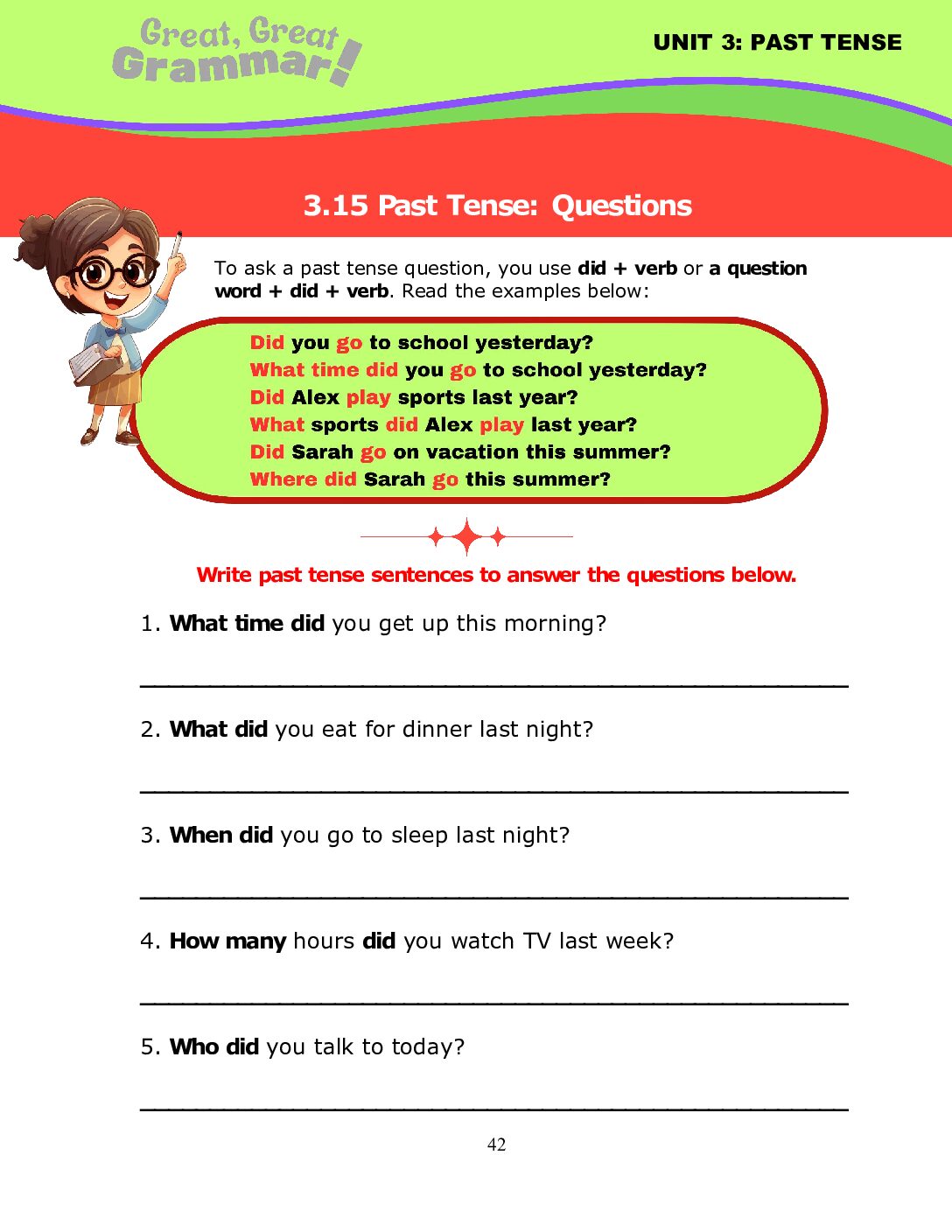 Read more about the article PAST TENSE (12): Questions