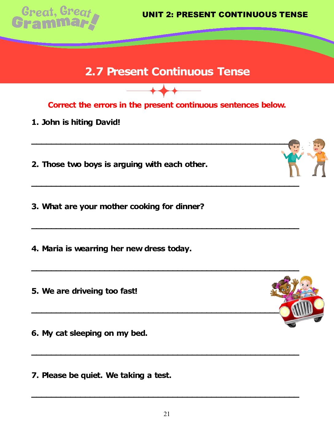 Read more about the article PRESENT CONTINUOUS TENSE (6): Error Correction #2