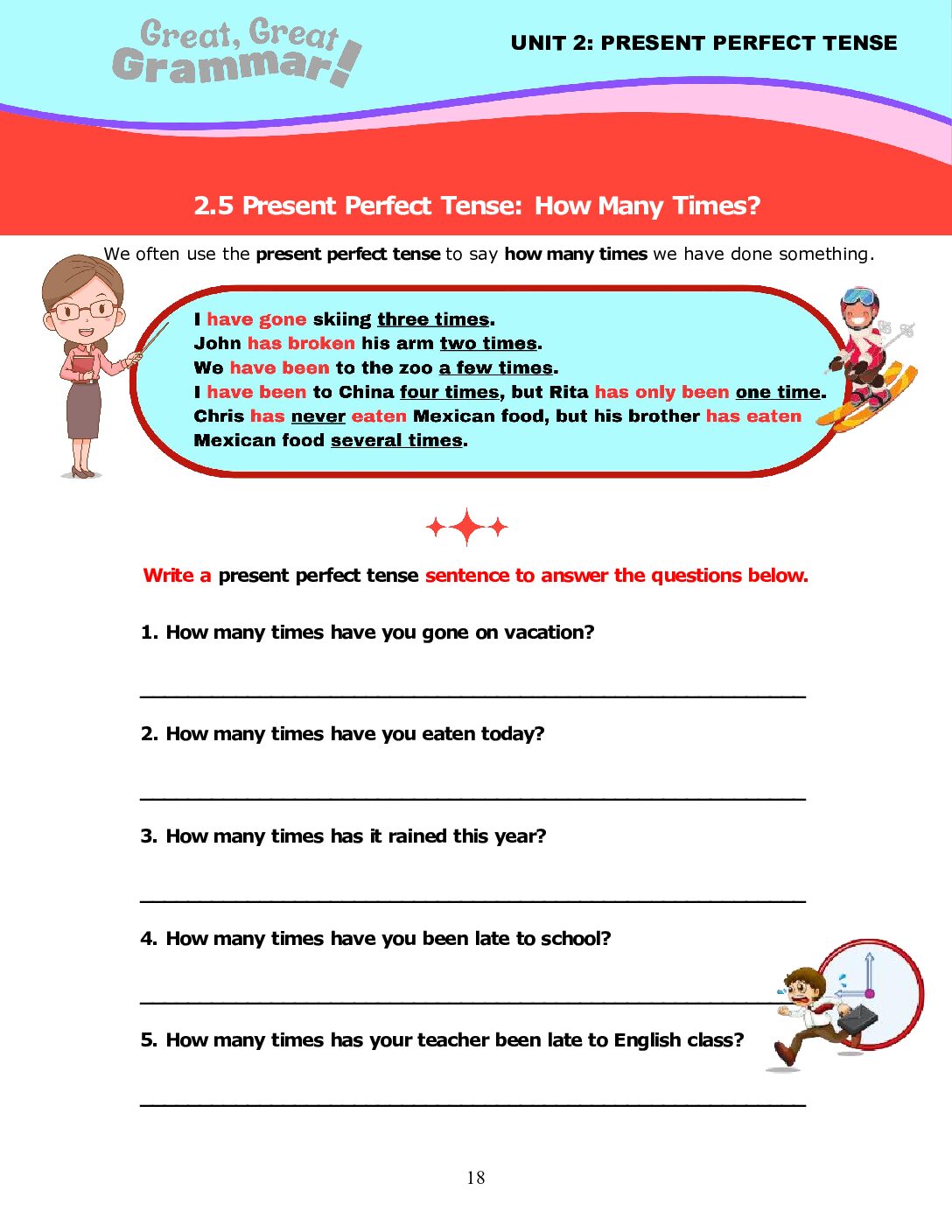 Read more about the article PRESENT PERFECT TENSE (3): How Many Times?