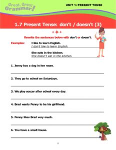 Read more about the article PRESENT TENSE (7): don’t / doesn’t #3