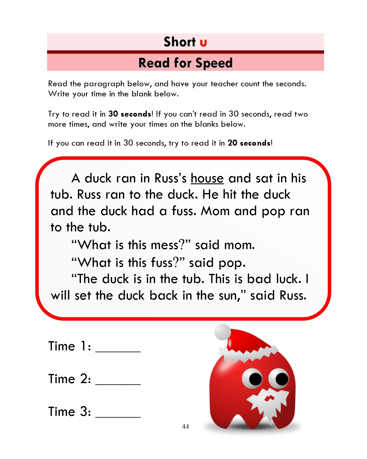 Read more about the article ESL Phonics Lessons: Short u #4 (Read for Speed!)