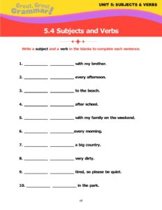 Read more about the article SUBJECTS AND VERBS (4): Review Lesson #2