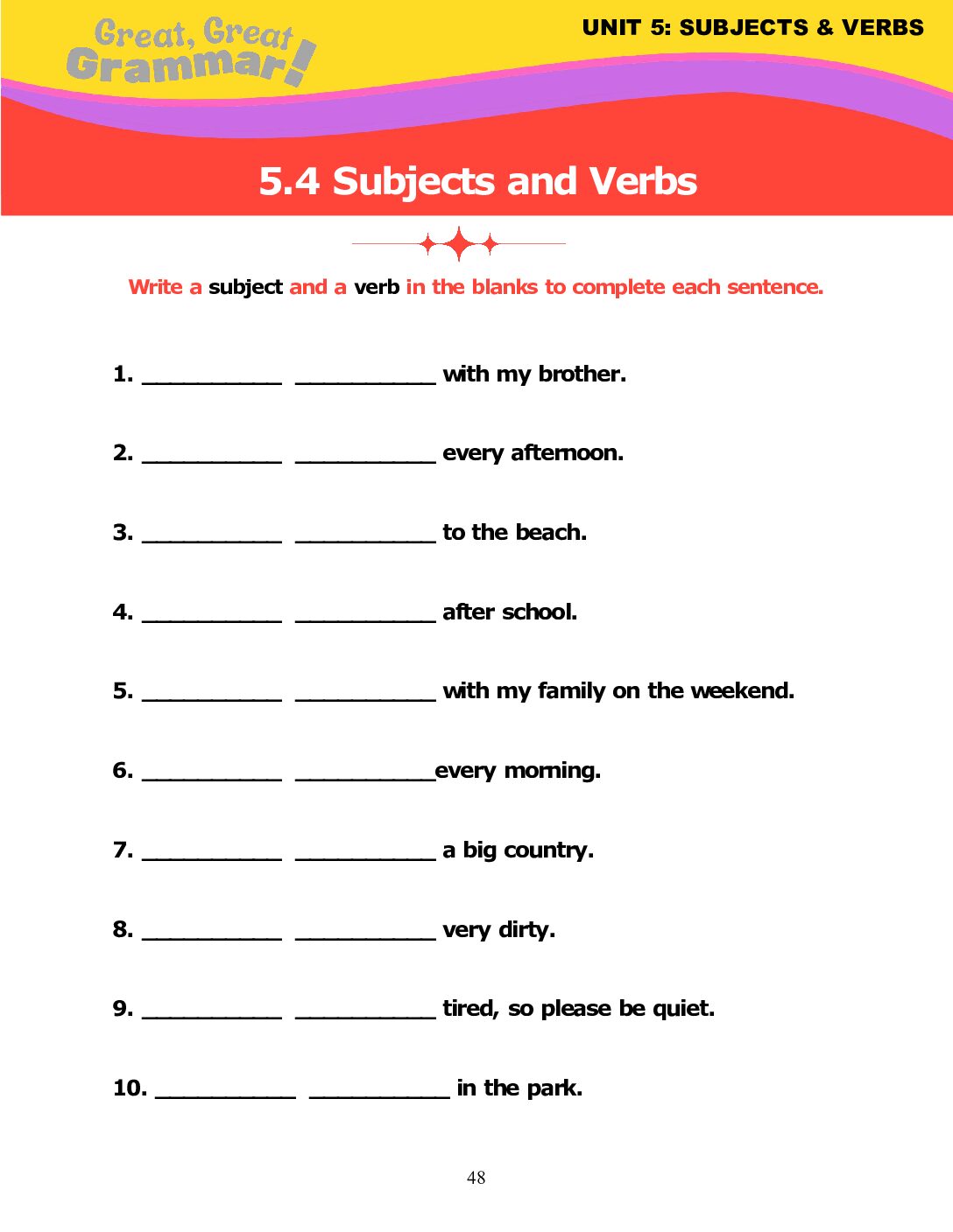 Read more about the article SUBJECTS AND VERBS (4): Review Lesson #2