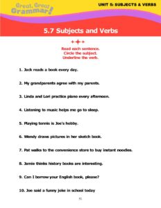 Read more about the article SUBJECTS AND VERBS (6): Review Lesson #3